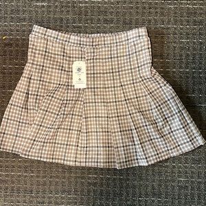 Cute brown and white varsity skirt